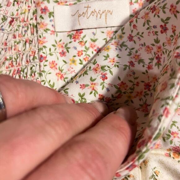 Petersyn Floral Cropped Off The Shoulder Peplum Top Size L Prairie Cottagecore - Picture 6 of 10